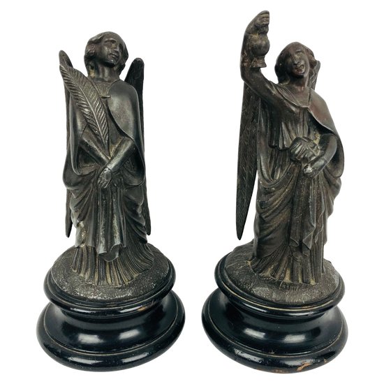 Coppia di sculture religiose, fine XIX secolo.