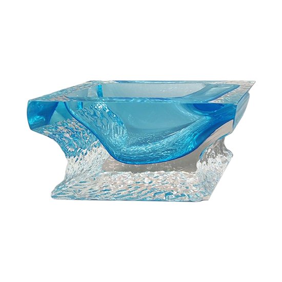 1960 Astonishing Blue Ashtray or Pocket Holder By Flavio Poli for Seguso