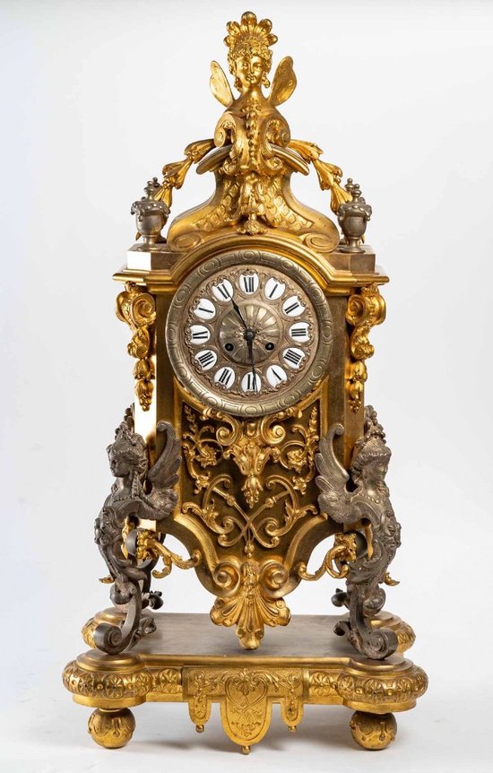 Gilt Bronze Clock Late 19th Century
