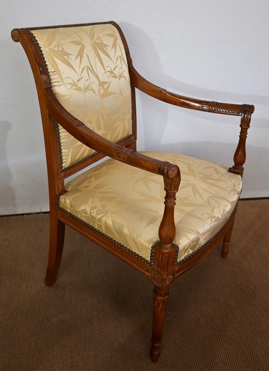 Coppia di poltrone in mogano, stile Luigi XVI / Direttorio - Inizio XIX secolo