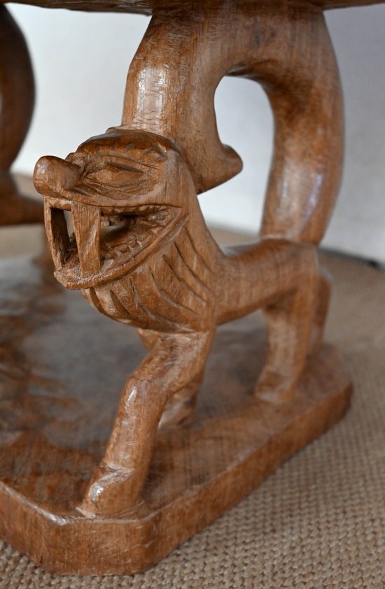 Atypical Solid Mahogany Armchair, Animal - 1950