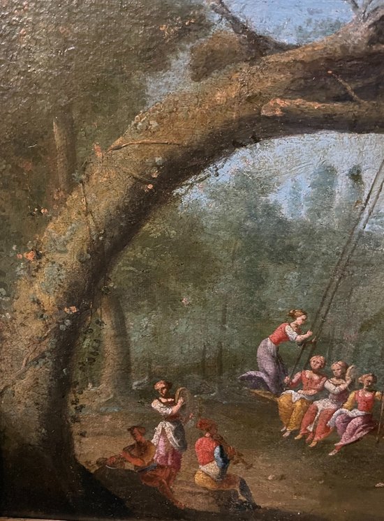  "das Escarpolette". Französische Schule des 18. Jahrhunderts. HST