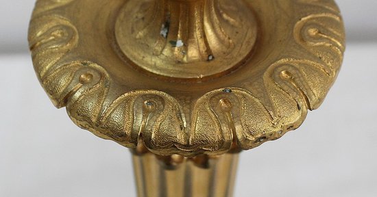 Pair of Gilded Bronze Torches, Louis XVI style - Early XXth century