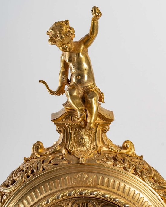 A 19th Century Gilded Bronze Mantel Set