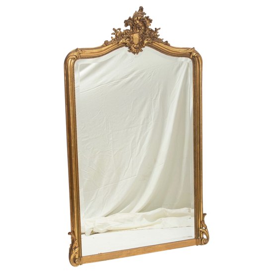Gilded mirror Louis XV style 19th rocaille 134x114cm