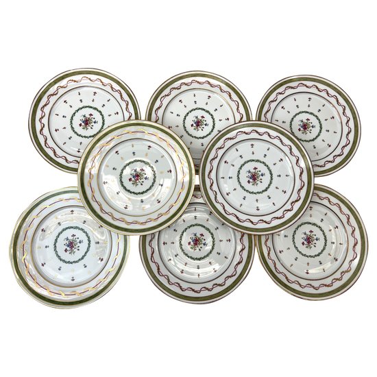 6 assiettes plates porcelaine Haviland Limoges Vieux Paris