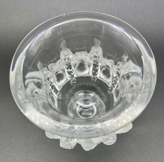Vase Kristall Lalique Frankreich modele Dampierre Motiv Vögel