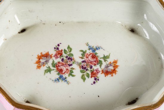 Boite à Bijoux En Porcelaine Rose De Style Sèvres