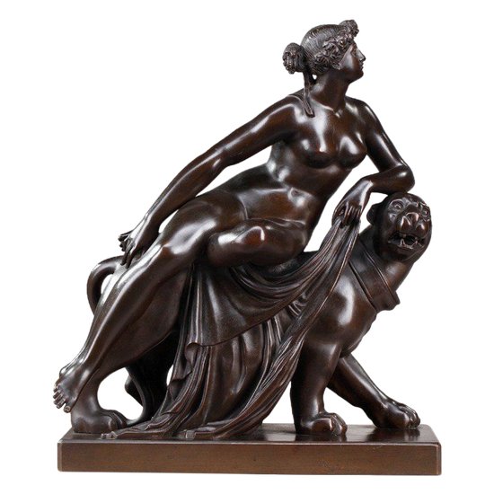 Bronze Ariane chevauchant une panthère, d'après Johann Heinrich Dannecker