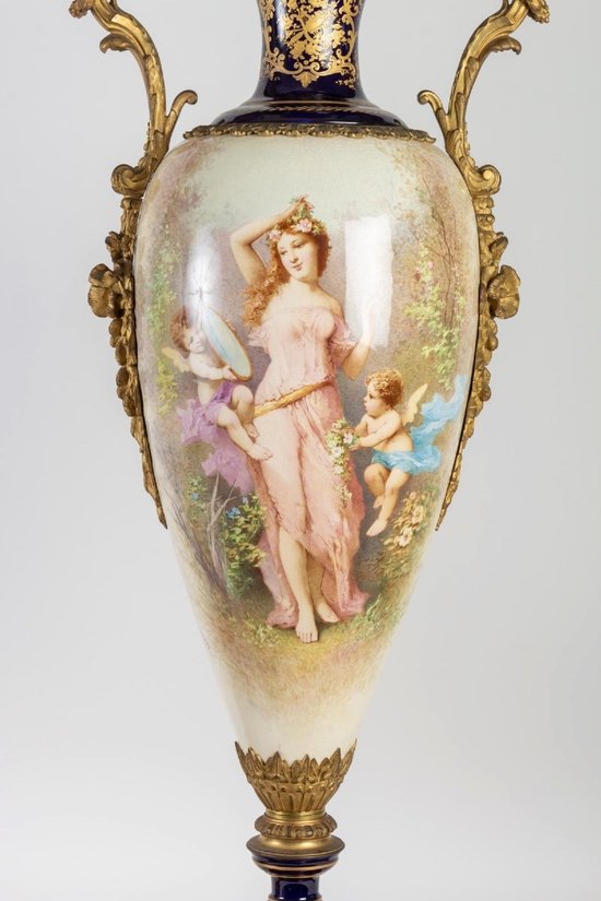 Pair Of Very Fine Porcelain Vases From Sèvres 19th Century