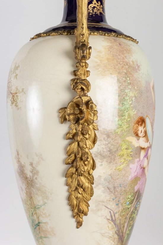 Pair Of Very Fine Porcelain Vases From Sèvres 19th Century