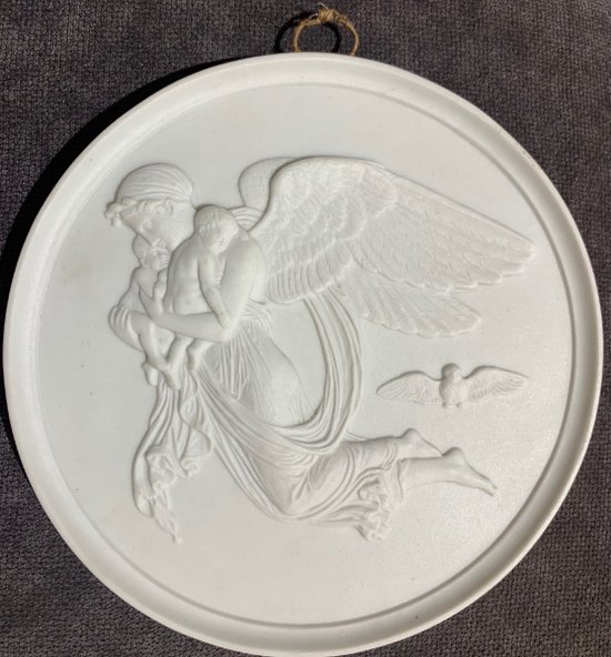 Pair of Biscuit Porcelain Plates in the Art Nouveau Style