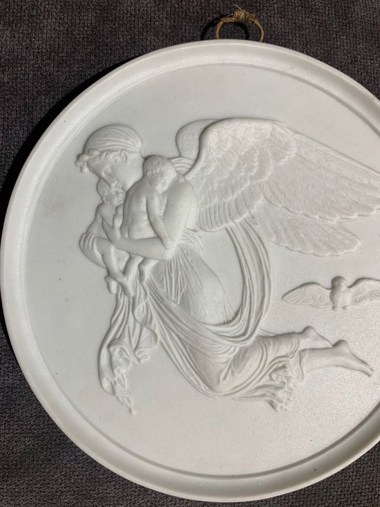 Pair of Biscuit Porcelain Plates in the Art Nouveau Style