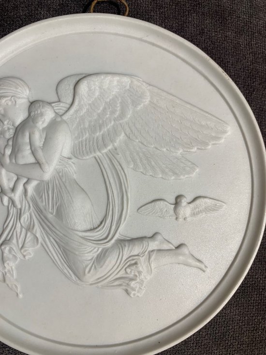 Pair of Biscuit Porcelain Plates in the Art Nouveau Style