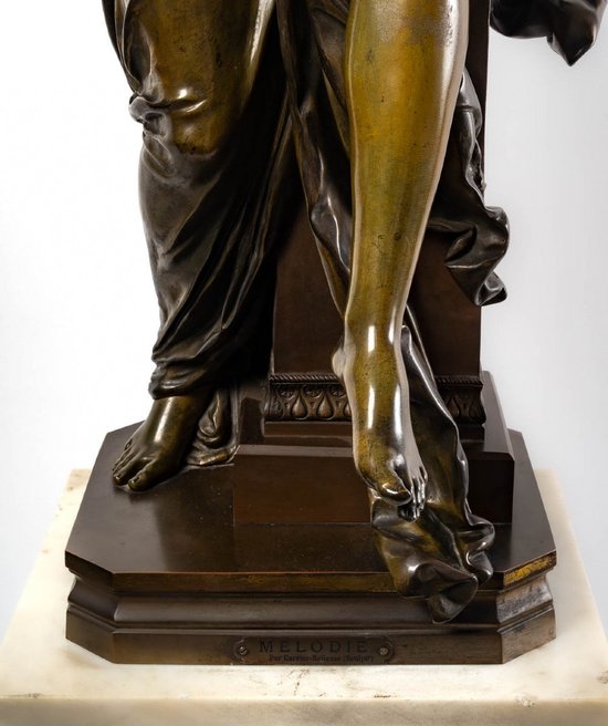 Figure En Bronze Melodie d'Albert Ernest Carrier Belleuse