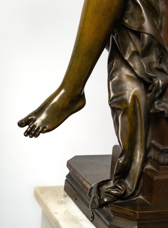 Figure En Bronze Melodie d'Albert Ernest Carrier Belleuse