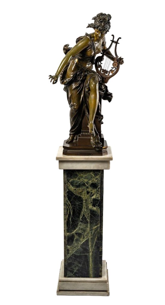 Figure En Bronze Melodie d'Albert Ernest Carrier Belleuse