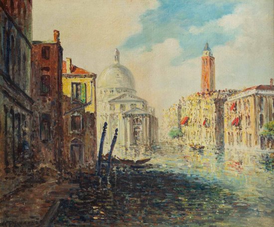 Huile Sur Toile Vue De Venise Fin XIXème Siècle