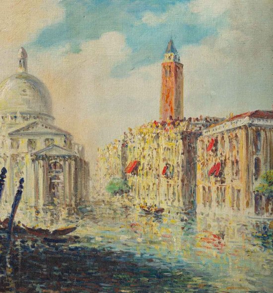 Huile Sur Toile Vue De Venise Fin XIXème Siècle