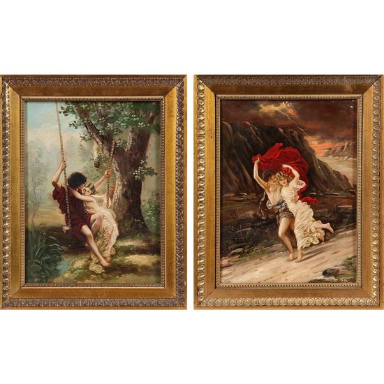 Paire De Tableaux Fin  XIXéme Siècle