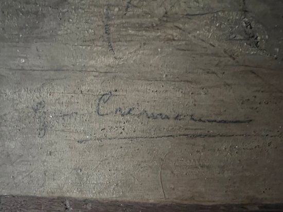 Dipinto ad olio scena rurale con cavalli di Georges Crinier XIX secolo