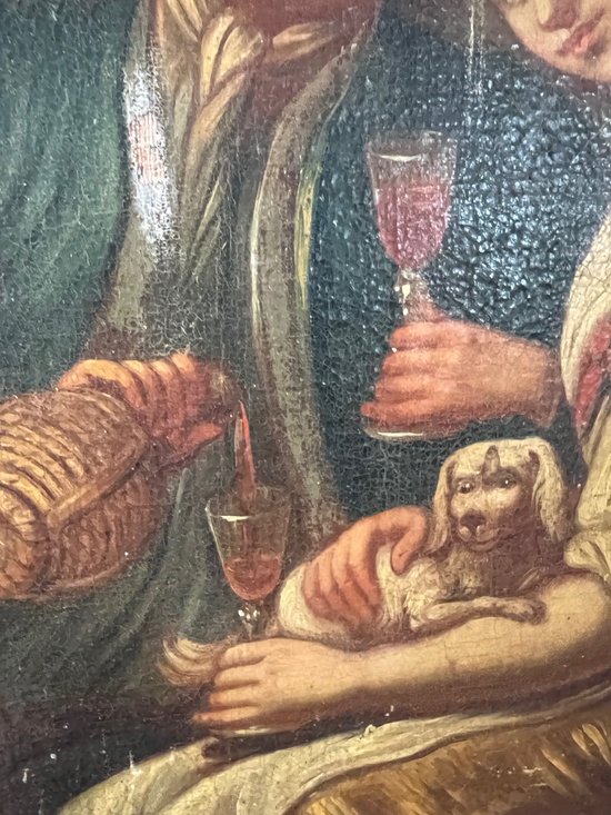 Gemälde Schule 18. Jahrhundert Liebespaar Ölgemälde auf Leinwand
