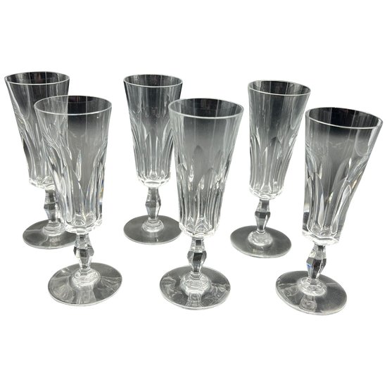 Baccarat 6 flutes à champagne modèle Polignac