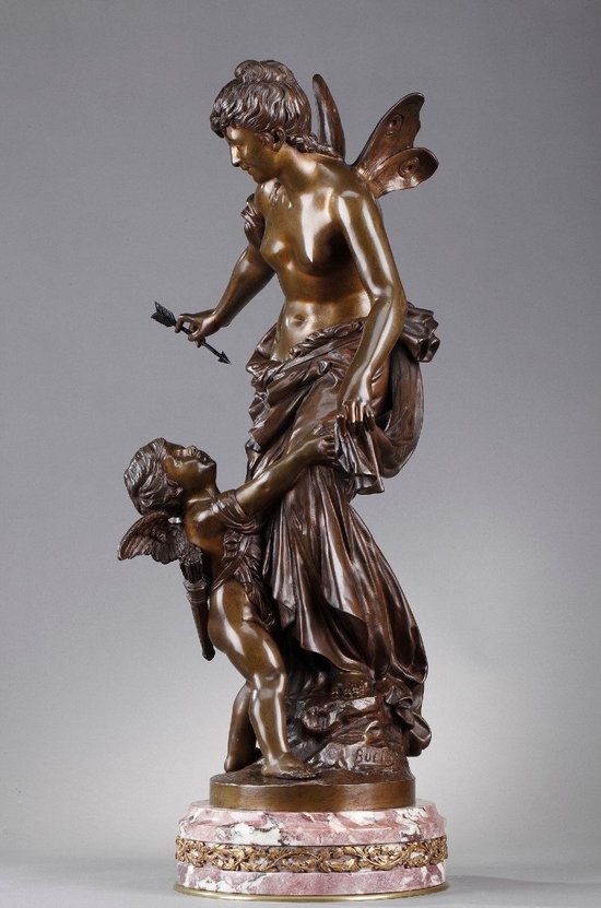 Scultura " Psiche e amore " Firmato Jean Bulio