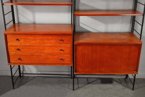 Libreria scandinava in legno anni '60