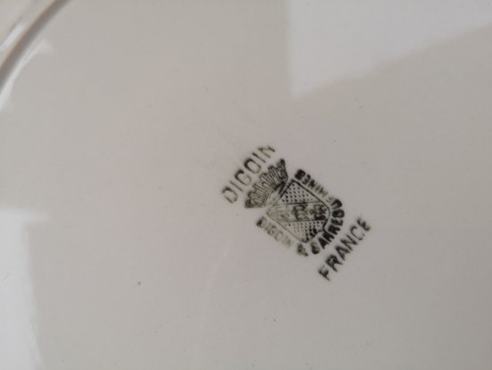Large white earthenware dish DIGOIN SARREGUEMINES