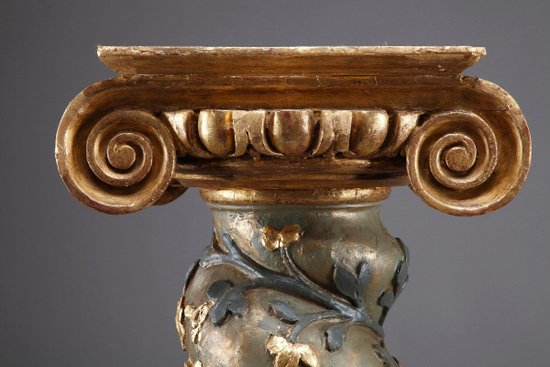 Pair of Baroque Twisted Columns, 17th Century