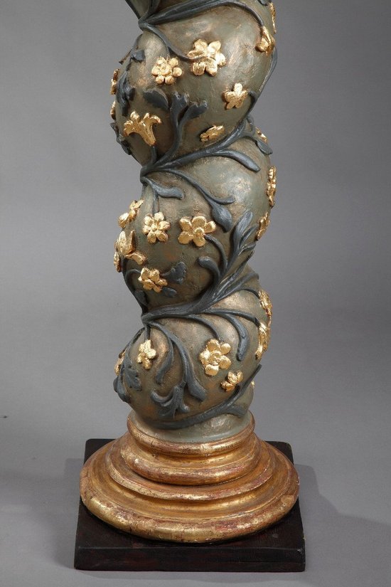 Pair of Baroque Twisted Columns, 17th Century