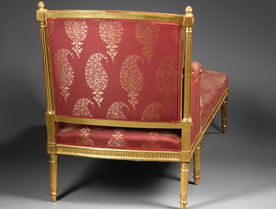 Chaise Longue  Bois Doré De Style Louis XVI Epoque Napoléon III