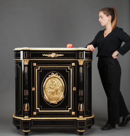 Napoleon III Buffet In Blackened Wood And Gilded Bronzes