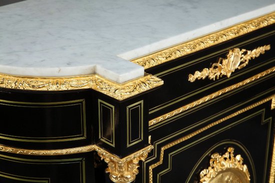 Napoleon III Buffet In Blackened Wood And Gilded Bronzes