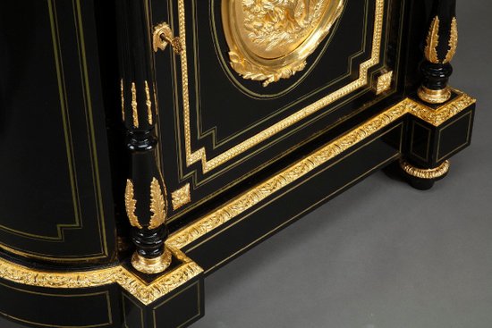 Napoleon III Buffet In Blackened Wood And Gilded Bronzes