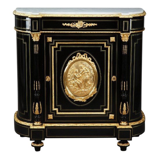 Napoleon III Buffet In Blackened Wood And Gilded Bronzes