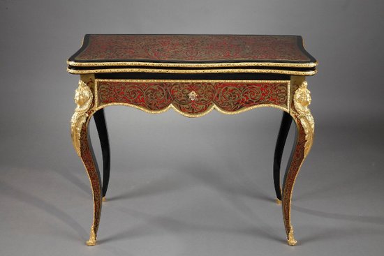 Console-table à Jeu En Marqueterie Boulle