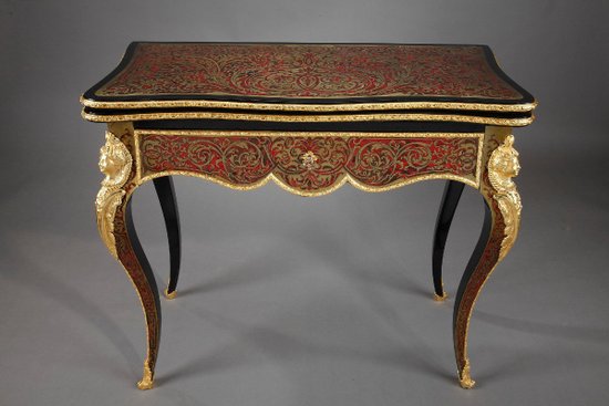 Console-table à Jeu En Marqueterie Boulle