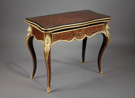 Console-table à Jeu En Marqueterie Boulle