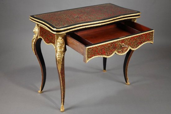 Console-table à Jeu En Marqueterie Boulle