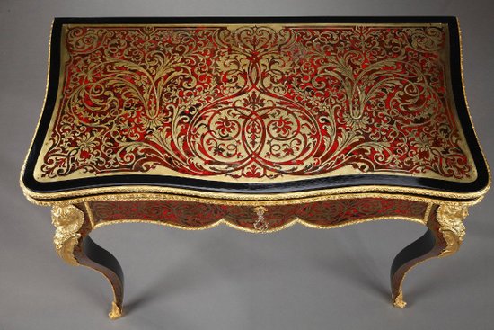 Console-table à Jeu En Marqueterie Boulle