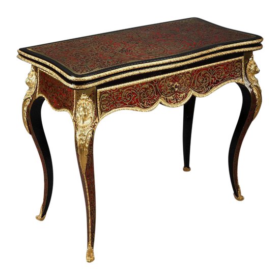 Console-table à Jeu En Marqueterie Boulle