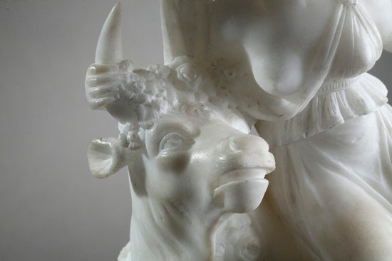 Alabaster clock "The Rape of Europa