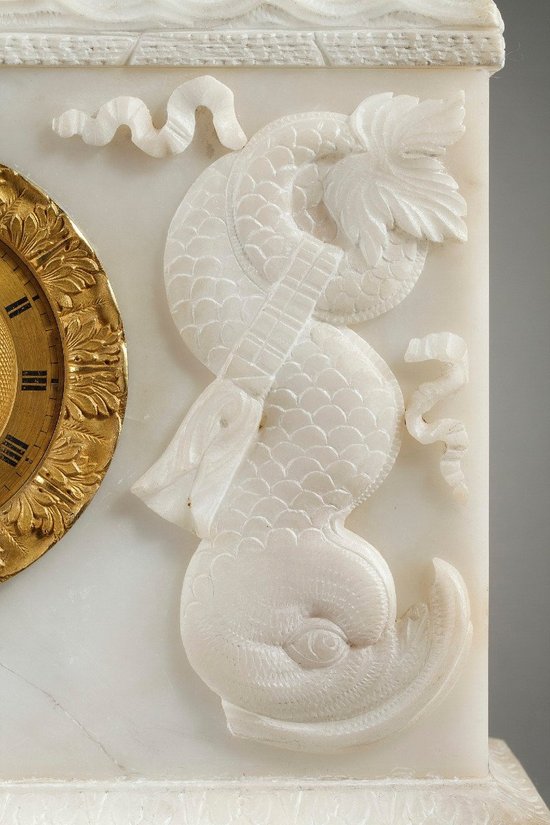 Alabaster clock "The Rape of Europa