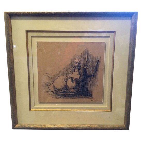 Hélène VOGT "Poupée sur un plat de pommes" (Puppe auf einem Apfelteller)