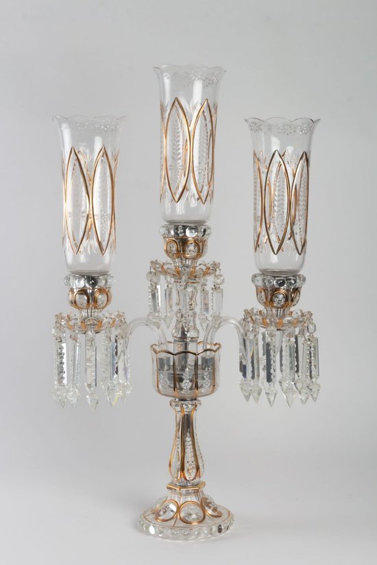 Paire de Girandoles en cristal à deux Bras De Lumière
