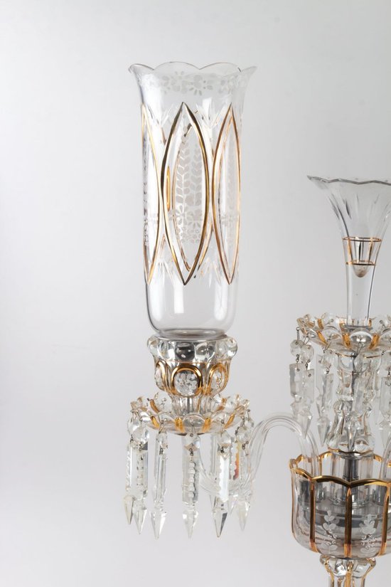 Paire de Girandoles en cristal à deux Bras De Lumière