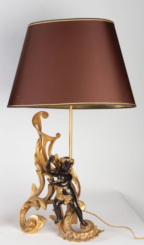 Paire De Chenets Montés En Lampes époque XIXe