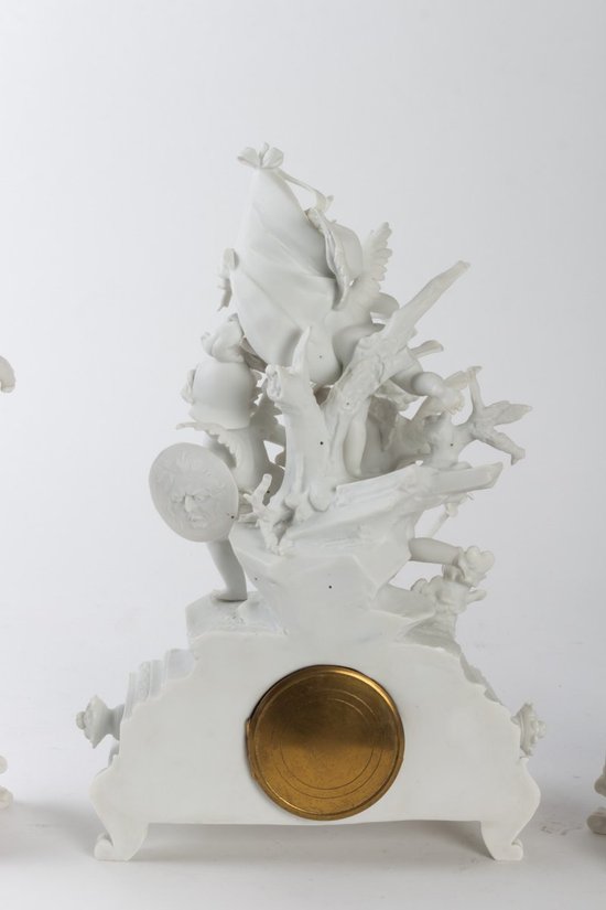 Sèvres Biscuit Mantel Set, 19th century